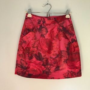 J.Crew Hot Pink Floral Skirt 00